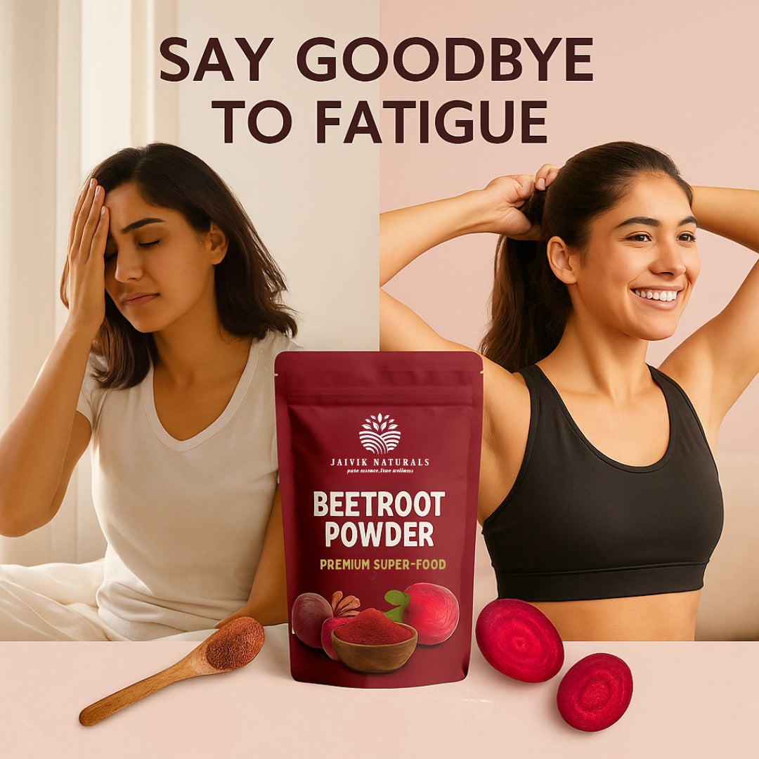 Jaivik Naturals Beetroot Powder 150g | Blood Circulation, Skin Glow, Energy Booster + Jaivik Naturals Ashwagandha Powder 150g | Stress Relief, Energy Booster, Pure & Natural