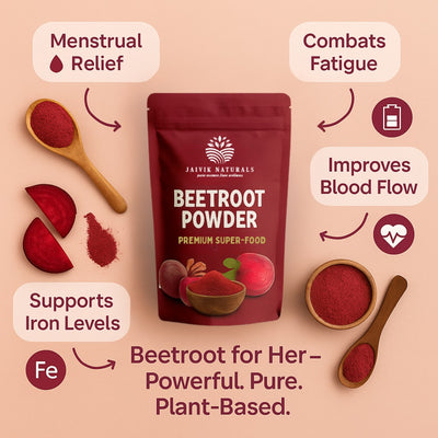 Jaivik Naturals Beetroot Powder 150g | Blood Circulation, Skin Glow, Energy Booster + Jaivik Naturals Ashwagandha Powder 150g | Stress Relief, Energy Booster, Pure & Natural