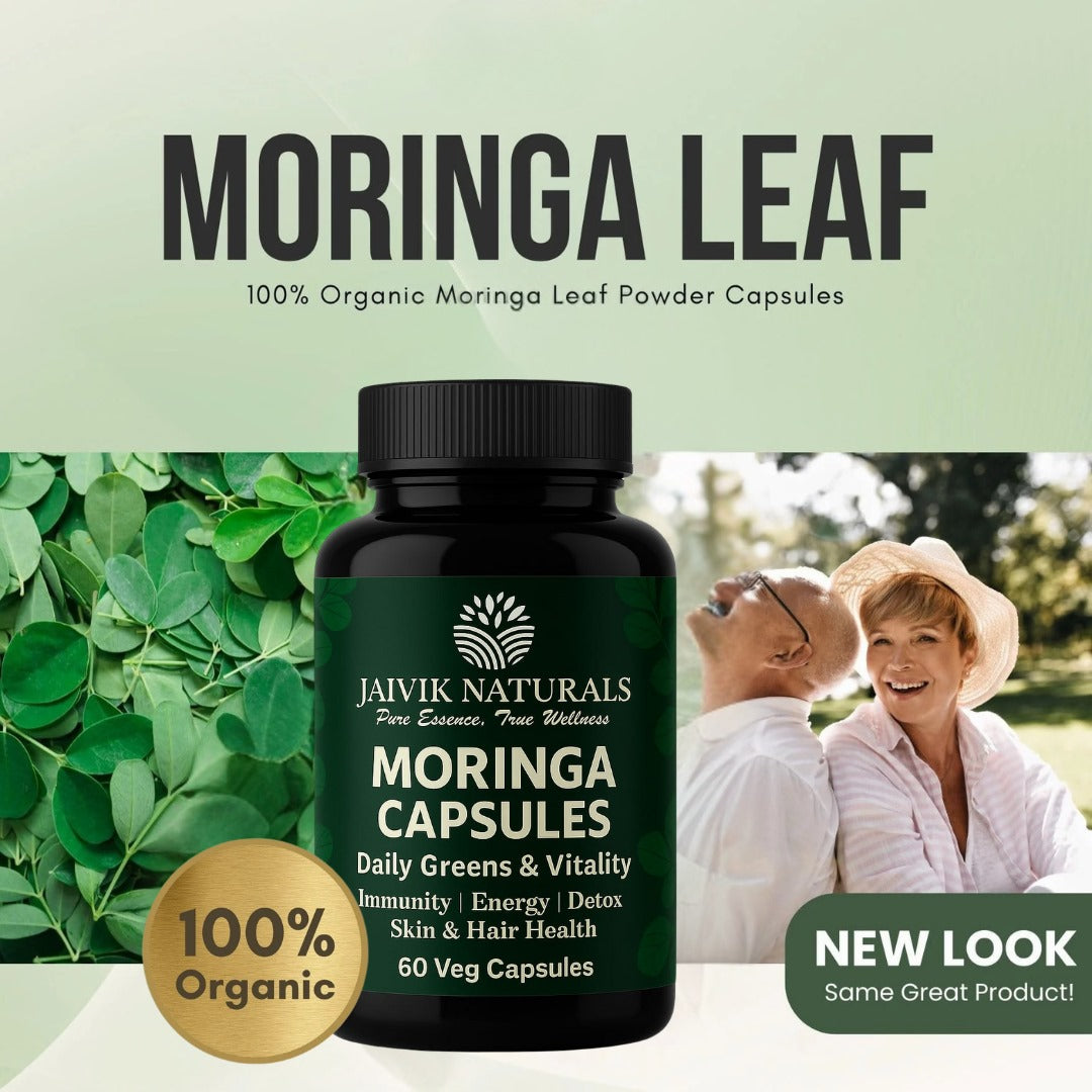 Moringa Capsules for Immunity Boost, Energy & Detox – Jaivik Naturals | 60 Vegetarian Herbal Supplements