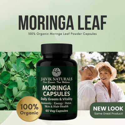 Moringa Capsules for Immunity Boost, Energy & Detox – Jaivik Naturals | 60 Vegetarian Herbal Supplements